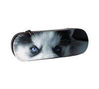 MIJKO Cachorro Husky, Estuche para lápices Estuche para lápices de Cuero de PU Estuche para lápices de Gran Capacidad Estuche para lápices Bolsa de cosméticos