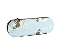 MIJKO Cachorros de Perro de Dibujos Animados Lindo, Estuche para lápices Estuche para lápices de Cuero de PU Estuche para lápices de Gran Capacidad Estuche para lápices Bolsa de cosméticos
