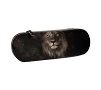 MIJKO Caída del león Modelo 3D, Estuche para lápices Estuche para lápices de Cuero de PU Estuche para lápices de Gran Capacidad Estuche para lápices Bolsa de cosméticos