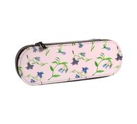 MIJKO Campana Floral Acuarela Rosa, Estuche para lápices Estuche para lápices de Cuero de PU Estuche para lápices de Gran Capacidad Estuche para lápices Bolsa de cosméticos
