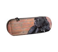 MIJKO Cane Corso Perros Grandes Negros Mascotas, Estuche para lápices Estuche para lápices de Cuero de PU Estuche para lápices de Gran Capacidad Estuche para lápices Bolsa de cosméticos