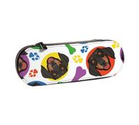 MIJKO Cara juguetona de Perro Salchicha, Estuche para lápices Estuche para lápices de Cuero de PU Estuche para lápices de Gran Capacidad Estuche para lápices Bolsa de cosméticos