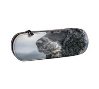 MIJKO Cocker Spaniel Inglés Orejas Grandes Y Rizadas Negro, Estuche para lápices Estuche para lápices de Cuero de PU Estuche para lápices de Gran Capacidad Estuche para lápices Bolsa de cosméticos