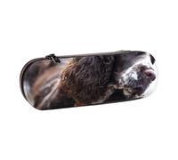 MIJKO Cocker Spaniel Inglés Perros Rizados Blanco Pardusco, Estuche para lápices Estuche para lápices de Cuero de PU Estuche para lápices de Gran Capacidad Estuche para lápices Bolsa de cosméticos
