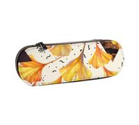 MIJKO Colores De Otoño Hojas De Ginkgo, Estuche para lápices Estuche para lápices de Cuero de PU Estuche para lápices de Gran Capacidad Estuche para lápices Bolsa de cosméticos