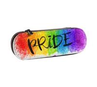 MIJKO Colorido Estilo Acuarela LGBT Orgullo Gay Corazón del Arco Iris, Estuche para lápices Estuche para lápices de Cuero PU Estuche para lápices Estuche para lápices Estuche para cosméticos