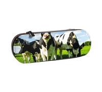 MIJKO Comer Vacas en los pastos de Verano, Estuche para lápices Estuche para lápices de Cuero de PU Estuche para lápices de Gran Capacidad Estuche para lápices Bolsa de cosméticos