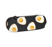 MIJKO Comida Huevos Fritos Oscuro, Estuche para lápices Estuche para lápices de Cuero de PU Estuche para lápices de Gran Capacidad Estuche para lápices Bolsa de cosméticos