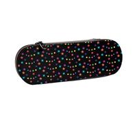 MIJKO Confeti y Estrellas, Estuche para lápices Estuche para lápices de Cuero de PU Estuche para lápices de Gran Capacidad Estuche para lápices Bolsa de cosméticos