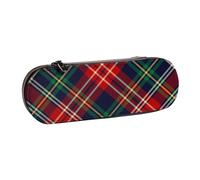 MIJKO Cuadros De Tartán, Estuche para lápices Estuche para lápices de Cuero de PU Estuche para lápices de Gran Capacidad Estuche para lápices Bolsa de cosméticos