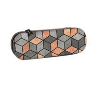 MIJKO Cubos De Hormigón Y Cobre, Estuche para lápices Estuche para lápices de Cuero de PU Estuche para lápices de Gran Capacidad Estuche para lápices Bolsa de cosméticos