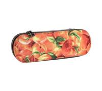 MIJKO Delicioso Melocotón, Estuche para lápices Estuche para lápices de Cuero de PU Estuche para lápices de Gran Capacidad Estuche para lápices Bolsa de cosméticos