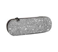MIJKO Destellos de Brillo Plateado, Estuche para lápices Estuche para lápices de Cuero de PU Estuche para lápices de Gran Capacidad Estuche para lápices Bolsa de cosméticos