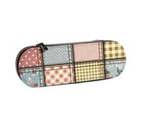 MIJKO Diseño de Mosaico de Estilo de Color de Tela Vintage, Estuche para lápices Estuche para lápices de Cuero de PU Estuche para lápices de Gran Capacidad Estuche para lápices Bolsa de cosméticos