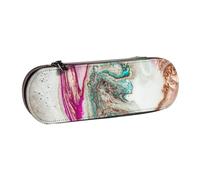 MIJKO Diseño de Superficie de mármol Dorado Verde púrpura, Estuche para lápices Estuche para lápices de Cuero de PU Estuche para lápices de Gran Capacidad Estuche para lápices Bolsa de cosméticos
