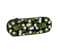 MIJKO Edelweiss Alpina Suiza Floral, Estuche para lápices Estuche para lápices de Cuero de PU Estuche para lápices de Gran Capacidad Estuche para lápices Bolsa de cosméticos