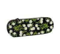 MIJKO Edelweiss Alpina Suiza Floral, Estuche para lápices Estuche para lápices de Cuero de PU Estuche para lápices de Gran Capacidad Estuche para lápices Bolsa de cosméticos