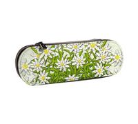 MIJKO Edelweiss Flores de montaña suizas, Estuche para lápices Estuche para lápices de Cuero de PU Estuche para lápices de Gran Capacidad Estuche para lápices Bolsa de cosméticos