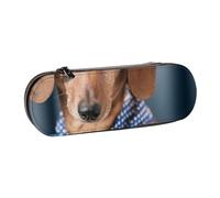 MIJKO El Perro Salchicha Miniatura como Mascota, Estuche para lápices Estuche para lápices de Cuero de PU Estuche para lápices de Gran Capacidad Estuche para lápices Bolsa de cosméticos
