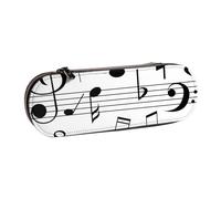 MIJKO Escalas de Notas Musicales Negras, Estuche para lápices Estuche para lápices de Cuero de PU Estuche para lápices de Gran Capacidad Estuche para lápices Bolsa de cosméticos