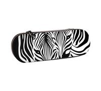 MIJKO Estampado de Cebra Animal Abstracto, Estuche para lápices Estuche para lápices de Cuero de PU Estuche para lápices de Gran Capacidad Estuche para lápices Bolsa de cosméticos