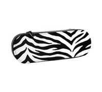 MIJKO Estampado de Cebra en Blanco y Negro, Estuche para lápices Estuche para lápices de Cuero de PU Estuche para lápices de Gran Capacidad Estuche para lápices Bolsa de cosméticos