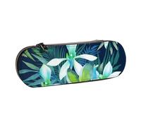 MIJKO Estampado de Flores Tropicales., Estuche para lápices Estuche para lápices de Cuero de PU Estuche para lápices de Gran Capacidad Estuche para lápices Bolsa de cosméticos