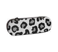 MIJKO Estampado de Leopardo Blanco y Negro, Estuche para lápices Estuche para lápices de Cuero de PU Estuche para lápices de Gran Capacidad Estuche para lápices Bolsa de cosméticos