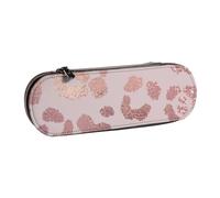MIJKO Estampado De Leopardo Guepardo Oro Rosa, Estuche para lápices Estuche para lápices de Cuero de PU Estuche para lápices de Gran Capacidad Estuche para lápices Bolsa de cosméticos