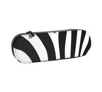 MIJKO Estampado de Rayas de Cebra, Estuche para lápices Estuche para lápices de Cuero de PU Estuche para lápices de Gran Capacidad Estuche para lápices Bolsa de cosméticos