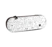 MIJKO Estampado Química Negro Blanco, Estuche para lápices Estuche para lápices de Cuero de PU Estuche para lápices de Gran Capacidad Estuche para lápices Bolsa de cosméticos