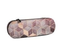 MIJKO Estilo nórdico, patrón geométrico Rosa Rosa, Dorado, Estuche para lápices Estuche para lápices de Cuero de PU Estuche para lápices de Gran Capacidad Estuche para lápices Bolsa de cosméticos