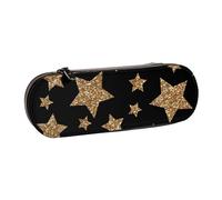 MIJKO Estrellas Brillantes de Oro y Bronce, Estuche para lápices Estuche para lápices de Cuero de PU Estuche para lápices de Gran Capacidad Estuche para lápices Bolsa de cosméticos