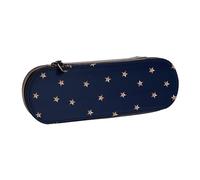 MIJKO Estrellas Brillantes Rosadas Azul Oscuro y Oro Rosa estrelladas, Estuche para lápices Estuche para lápices de Cuero PU Estuche para lápices Estuche para lápices Estuche para cosméticos