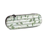 MIJKO Eucalipto dólar de Plata Verde, Estuche para lápices Estuche para lápices de Cuero de PU Estuche para lápices de Gran Capacidad Estuche para lápices Bolsa de cosméticos