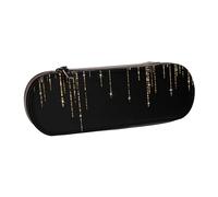 MIJKO Flecos de Brillo Brillante de Oro Negro, Estuche para lápices Estuche para lápices de Cuero de PU Estuche para lápices de Gran Capacidad Estuche para lápices Bolsa de cosméticos