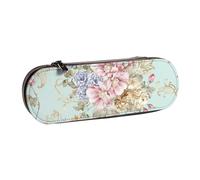 MIJKO Flor Acuarela Floral Primavera, Estuche para lápices Estuche para lápices de Cuero de PU Estuche para lápices de Gran Capacidad Estuche para lápices Bolsa de cosméticos
