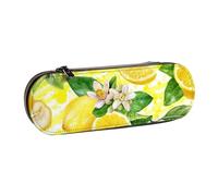 MIJKO Flor de Limon, Estuche para lápices Estuche para lápices de Cuero de PU Estuche para lápices de Gran Capacidad Estuche para lápices Bolsa de cosméticos