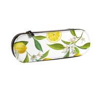 MIJKO Florales de Frutas de limón, Estuche para lápices Estuche para lápices de Cuero de PU Estuche para lápices de Gran Capacidad Estuche para lápices Bolsa de cosméticos