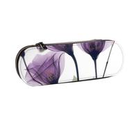MIJKO Flores De Esperanza Púrpura Lavanda, Estuche para lápices Estuche para lápices de Cuero de PU Estuche para lápices de Gran Capacidad Estuche para lápices Bolsa de cosméticos
