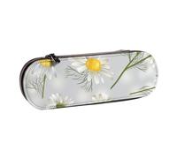 MIJKO Flores de manzanilla, Estuche para lápices Estuche para lápices de Cuero de PU Estuche para lápices de Gran Capacidad Estuche para lápices Bolsa de cosméticos