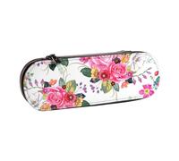 MIJKO Flores De Ramos Vintage, Estuche para lápices Estuche para lápices de Cuero de PU Estuche para lápices de Gran Capacidad Estuche para lápices Bolsa de cosméticos