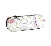 MIJKO Flores Silvestres Florales Acuarela, Estuche para lápices Estuche para lápices de Cuero de PU Estuche para lápices de Gran Capacidad Estuche para lápices Bolsa de cosméticos