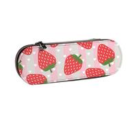 MIJKO Fresa, Estuche para lápices Estuche para lápices de Cuero de PU Estuche para lápices de Gran Capacidad Estuche para lápices Bolsa de cosméticos