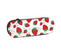 MIJKO Fresa, Estuche para lápices Estuche para lápices de Cuero de PU Estuche para lápices de Gran Capacidad Estuche para lápices Bolsa de cosméticos