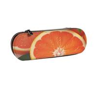MIJKO Fruta cítrica, Estuche para lápices Estuche para lápices de Cuero de PU Estuche para lápices de Gran Capacidad Estuche para lápices Bolsa de cosméticos