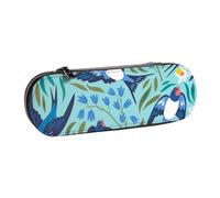 MIJKO Golondrinas Voladoras Flores De Primavera, Estuche para lápices Estuche para lápices de Cuero de PU Estuche para lápices de Gran Capacidad Estuche para lápices Bolsa de cosméticos