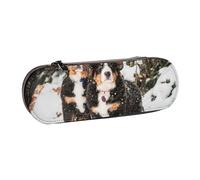 MIJKO Gracioso Perro de montaña de Berna, Estuche para lápices Estuche para lápices de Cuero de PU Estuche para lápices de Gran Capacidad Estuche para lápices Bolsa de cosméticos