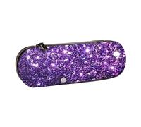 MIJKO Hermoso Brillo Morado, Estuche para lápices Estuche para lápices de Cuero de PU Estuche para lápices de Gran Capacidad Estuche para lápices Bolsa de cosméticos