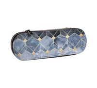 MIJKO Hexágonos Azules y Diamantes, Estuche para lápices Estuche para lápices de Cuero de PU Estuche para lápices de Gran Capacidad Estuche para lápices Bolsa de cosméticos